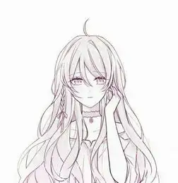 猫系少女简笔画古风情侣