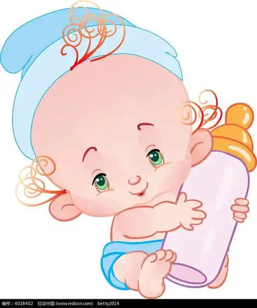 抱着奶瓶的婴儿矢量素材eps免费下载红动网