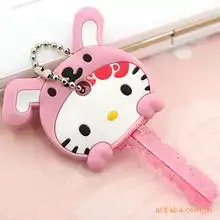 供应pvc粉红卡哇伊猫猫咪系列钥匙套
