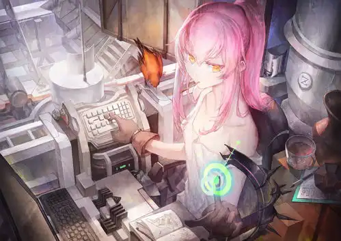 工作中的少女