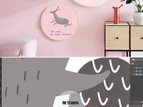 北欧抽象ins风粉色卡通动物圆形装饰画图片设计素材高清模板下载47.48mb动物装饰画大全