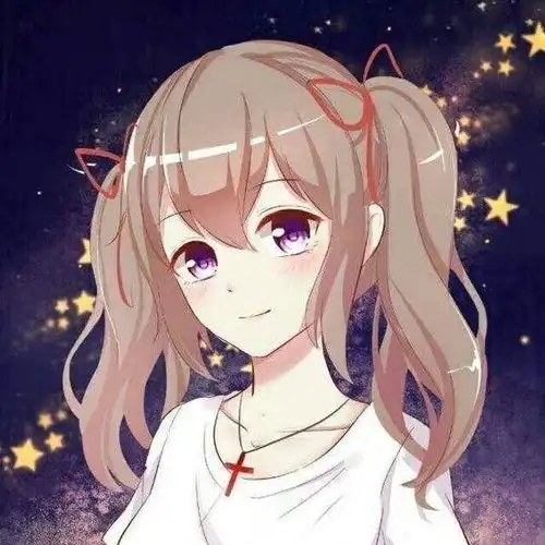 二次元橙色系女生头像顺