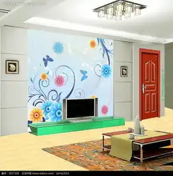 兰色粉色花卉背景墙图片免费下载编号3017100红动网