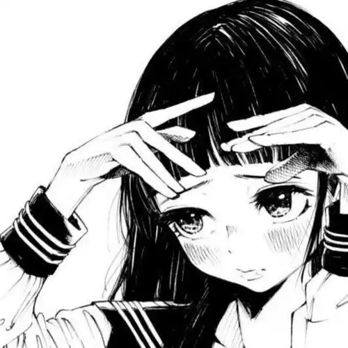 动漫可爱系女生头像黑白