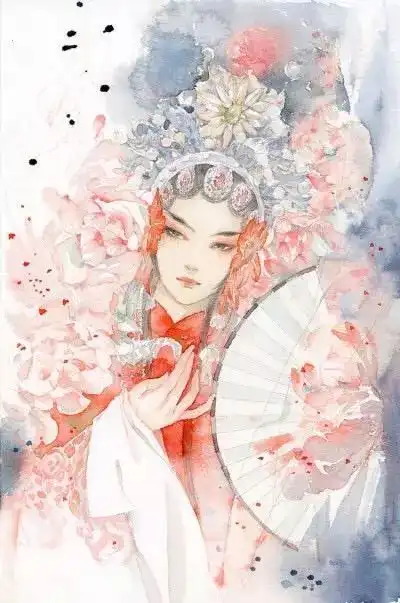 三尺红台万事入歌吹动漫古风京剧花旦头像壁纸欣赏