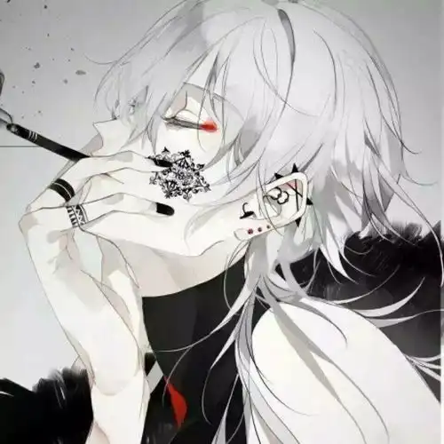 白色系男头像动漫白色背