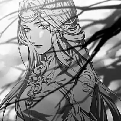 古风动漫女头忧伤唯美古风女子手绘黑白图片