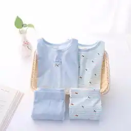 爸妈亲儿童内衣套装纯棉男童秋衣秋裤中大童小童薄款保暖内衣蓝色140cm蜜芽,中国领先的进口母婴限时特卖商城