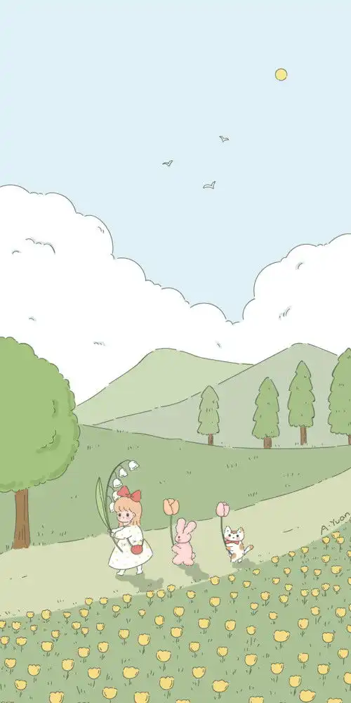 二次元插画欣赏丨清新治愈的聊天背景图第二期