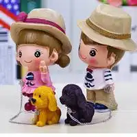 女友牵狗情侣头像卡通牵狗情头图片微信头像图片大全