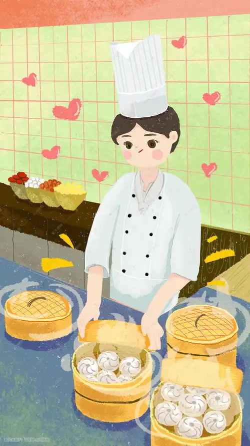 蒸小笼包萌系插画图片千库网