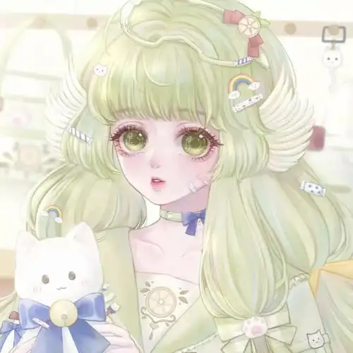 女生动漫头像绿色系列生活的温柔总会哒哒哒的跑进你怀里的