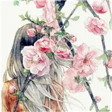 手绘可爱女生头像时尚又简单插画系卡通图片