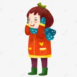 冬天捂着耳朵系着绿围巾的小女孩素材图片免费下载千库网