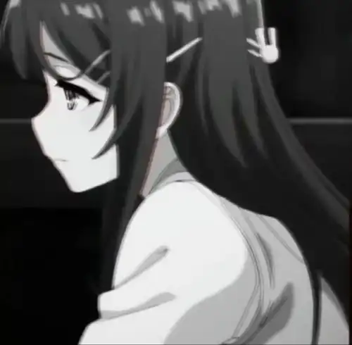 女生真人丧系头像插画