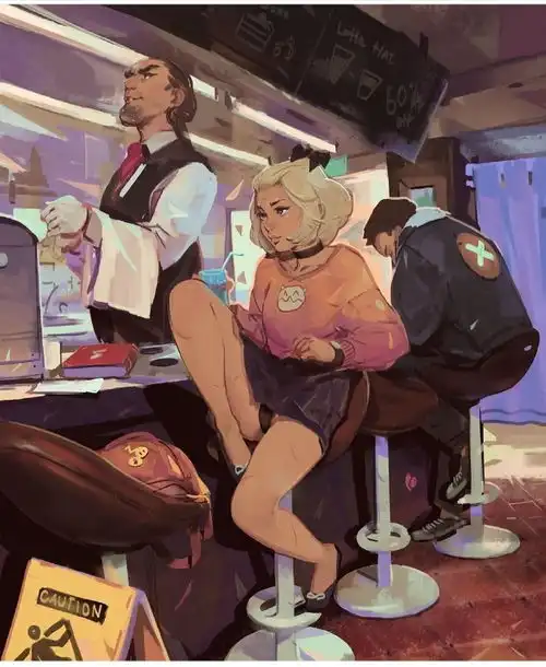 插画师kurganovnikolay一组风格化美少女系列插画作品欣赏