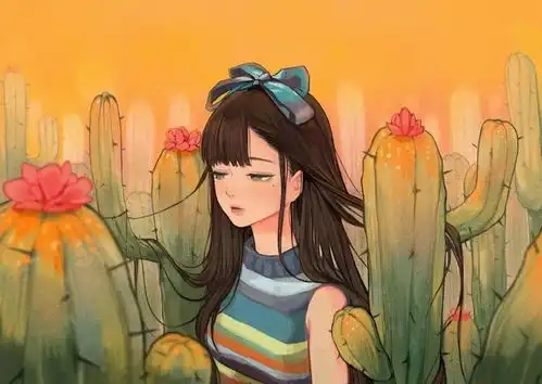 糖果色甜系的少女人物插画,又纯又欲的风格