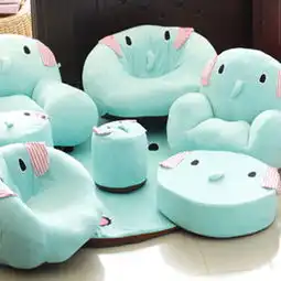 呆萌卡通大象头像单人沙