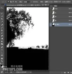 ps黑白卡通头像选区