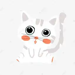 小白猫手绘卡通插画素材图片免费下载高清psd千库网图片编号11241559