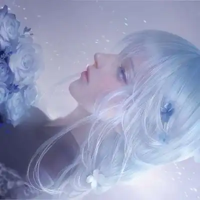 唐崎夜雨自截插画个性女生头像