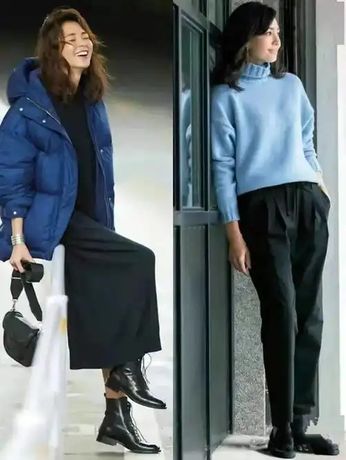 冬天别总穿黑白灰,蓝色系高级雅致,轻轻松松美成焦点
