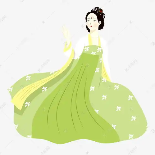 手绘矢量卡通古风少女素材图片免费下载千库网