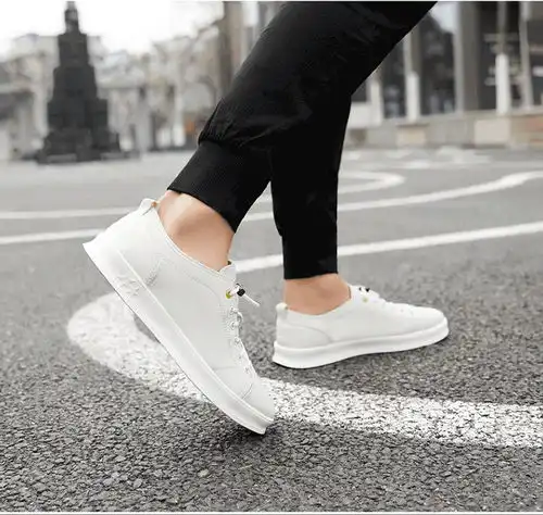 小童马春夏秋季小白鞋男真皮皇家企鹅耐磨休闲男式板鞋白色男鞋