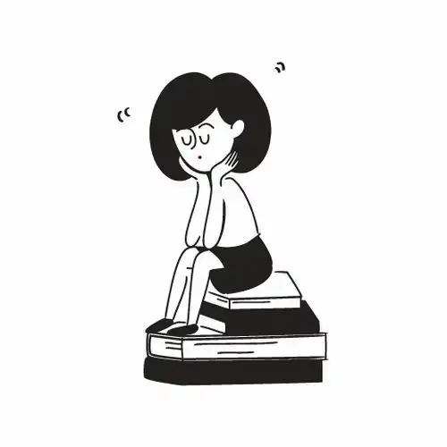 可爱小人简约黑白线条小人插画一笔画潮流插画人物动作开心生气占位符图标贴纸免扣2d卡通插画手绘png免抠素材50插画简约线条小人