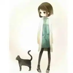 女孩和猫小清新动漫头像