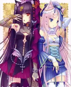 求多张一对高清姐妹动漫头像,两个长发的,最好是天使恶魔一黑一白,彩色的,别q版