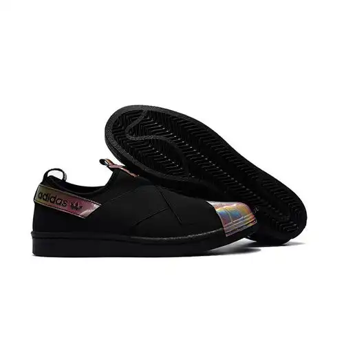 adidas阿迪达斯男女鞋贝壳头绷带三叶鞋板鞋一脚蹬彩虹s82793