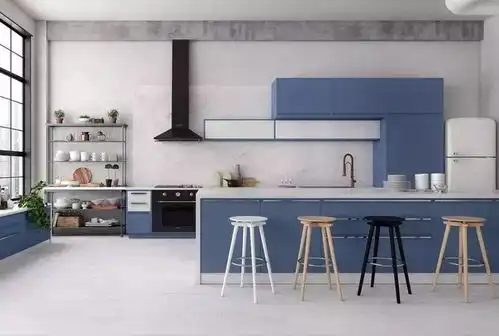 局部设计蓝色控不能错过的30个蓝色系厨房设计