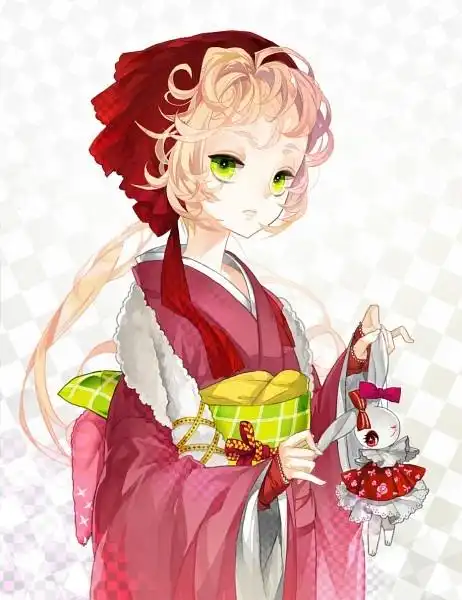 卡通成熟气质女头像和服