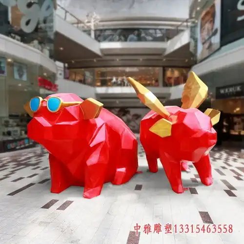 玻璃钢卡通猪仔雕塑宿州卡通猪玻璃钢雕塑厂家
