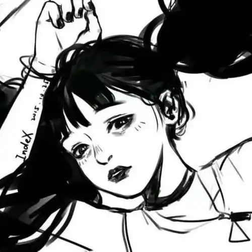 招桃花黑白动漫可爱女生头像120
