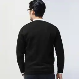 唯品会好货精选春季男款加绒加厚经典休闲百搭v领纯色舒适保暖男士毛衣唯品会