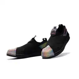 adidas阿迪达斯男女鞋贝壳头绷带三叶鞋板鞋一脚蹬彩虹s82793