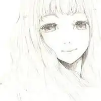 可爱卡通女生黑白素描头像跪求