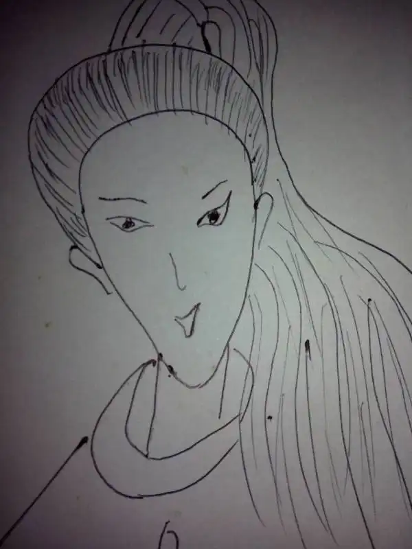 我想素描一张动漫少女的图,初学者希望发一张简单点的