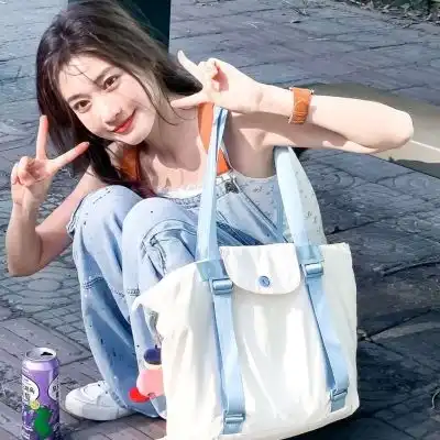 真人蓝色系ins女头