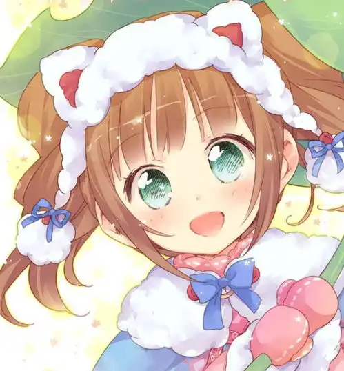 珍藏的动漫头像花枝招展的少女,笑容甜美的她对未来充满了希望