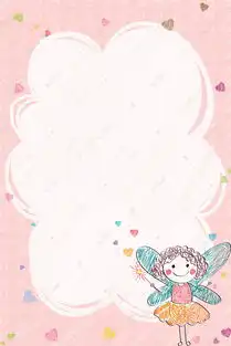 蜡笔笔触卡通小仙女手绘海报背景图片免费下载千库网