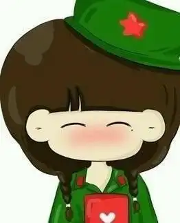穿着绿色军装和穿着校服的丫头一男一女的情侣头像