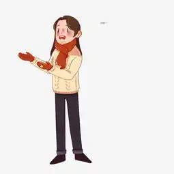 系着围巾指明方向的卡通手绘女孩图片素材其他格式下载动漫人物大全