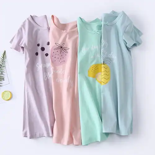 女童睡裙2019夏新儿童睡衣亲子装水果系列宝宝家居服a类女生睡裙kad福卡商城