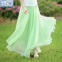 yaso新款2013女装夏装百皱雪纺半身裙仙女裙堆糖,美好生活研究所