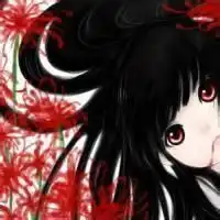 黑发红瞳古风少女头像