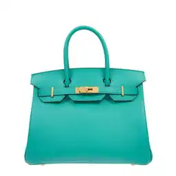 全新hermes爱马仕birkin30u1绿色epsom金扣名人站vipstation优惠发售