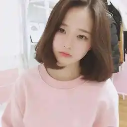 橙色系短发女生头像剪短